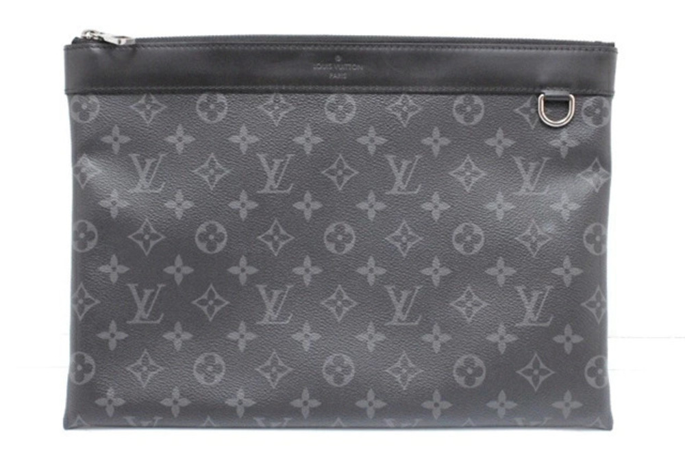 LOUIS VUITTON Pochette Discovery Clutch Bag Monogram Eclipse Black